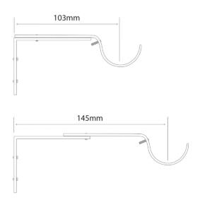 H8028B adjustable brackets for cosmos, quartz, astra curtain pole by from Design-JR