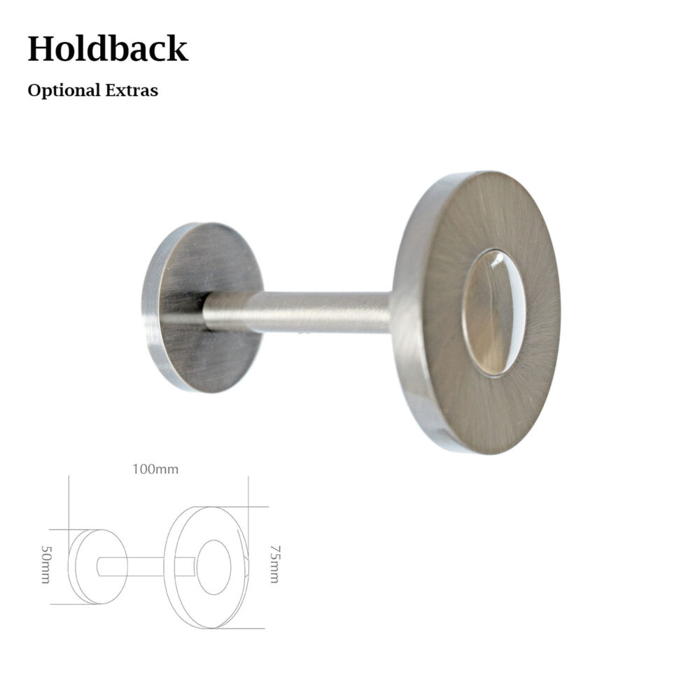 H5000H  Matt Nickel Holdback for Lunar Curtain Poles buy from Design JR