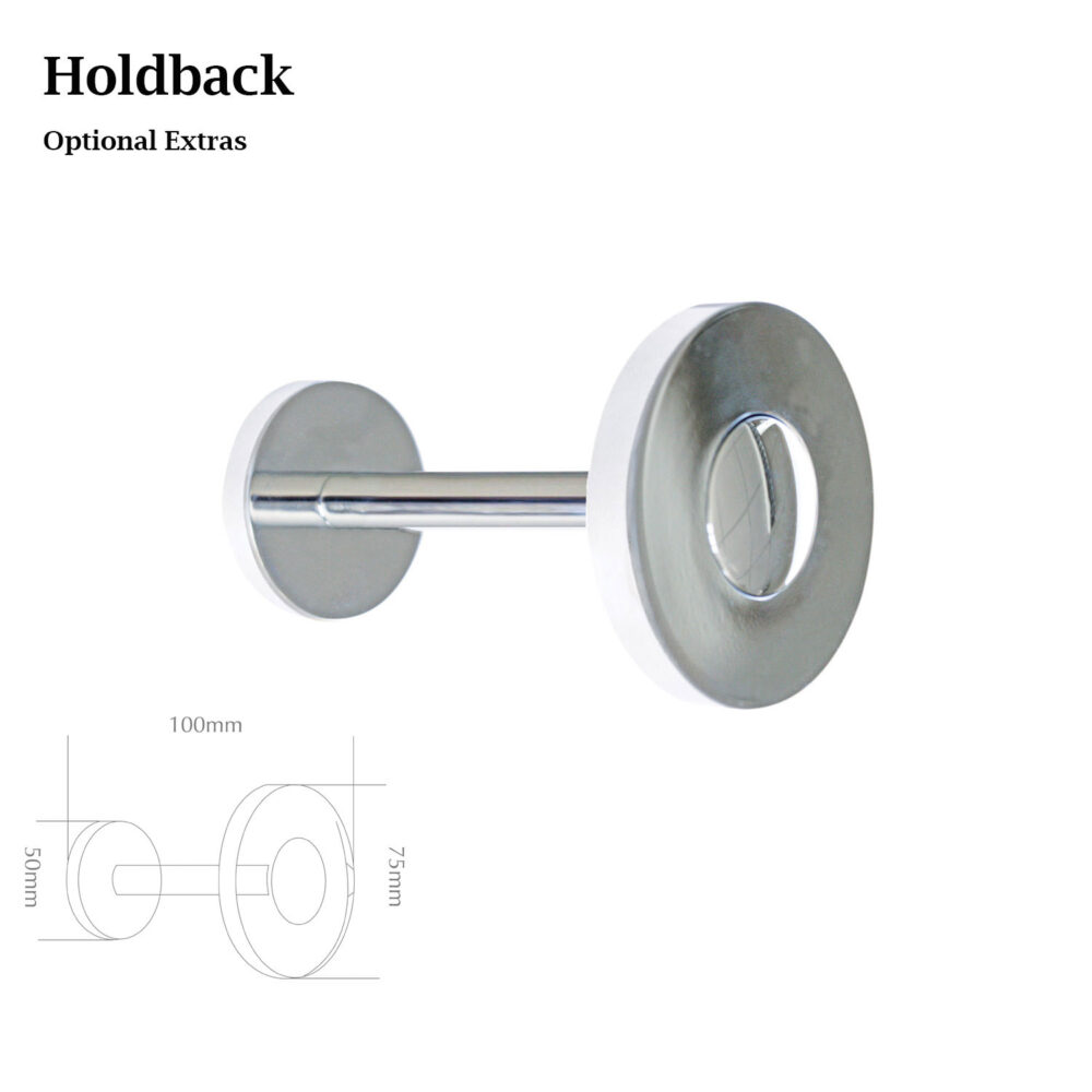 H5000H chrome Holdback for Lunar Curtain Poles Design JR