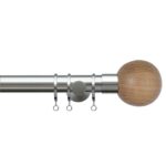 Lunar OAK Matt Nickel Curtain Pole buy from Design JR