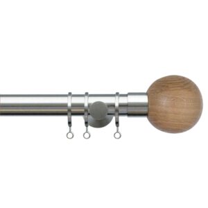 Lunar OAK Matt Nickel Curtain Pole buy from Design JR