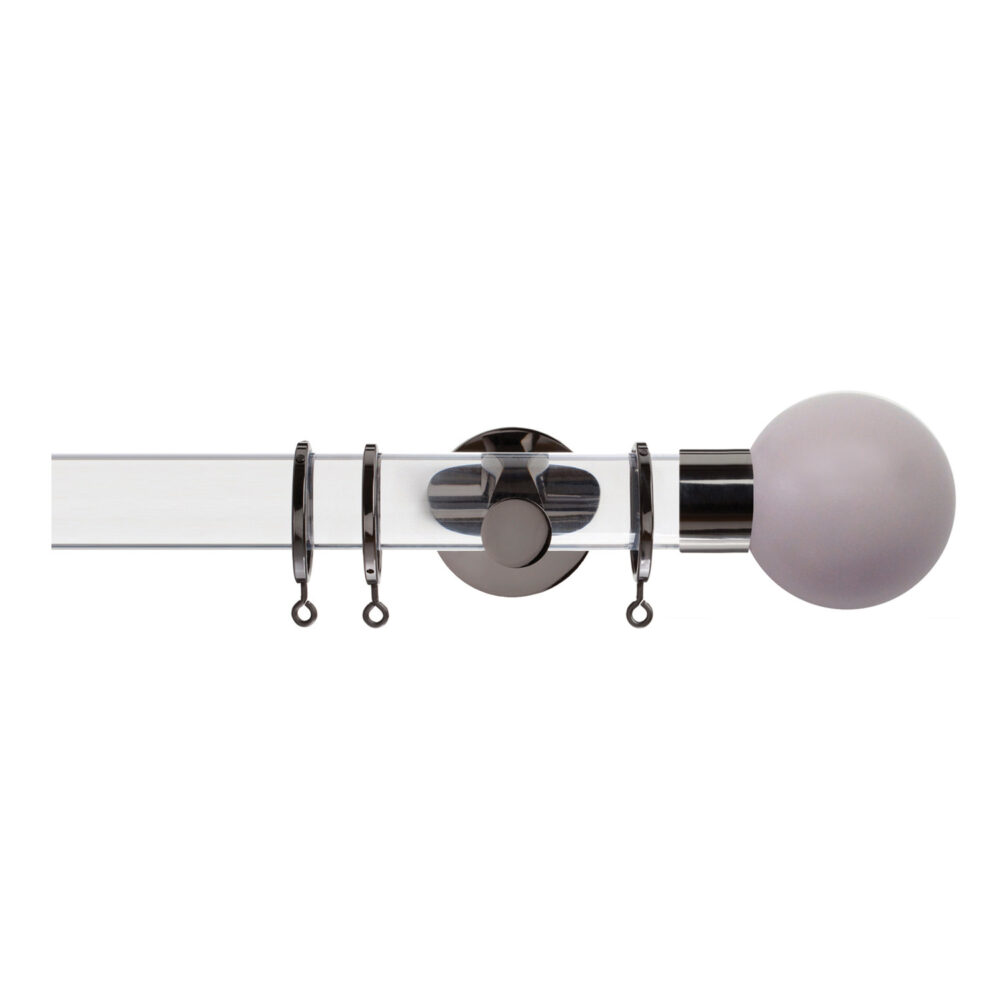 Heather Painted ball finials H6047F Acrylic Pole Black Nicke