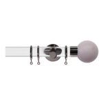 Heather Painted ball finials H6047F Acrylic Pole Black Nicke