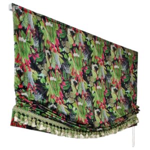 velvet relaxed roman blind tropical print 1