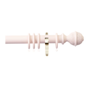 H4142F Blush Woven Rope Finial With Brass Brackets