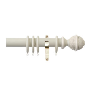 H4142F Sand Woven Rope Finial With Brass Brackets