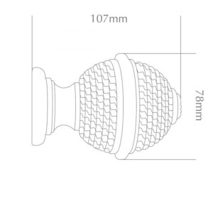 H4142F Woven Rope Finial Dimensions