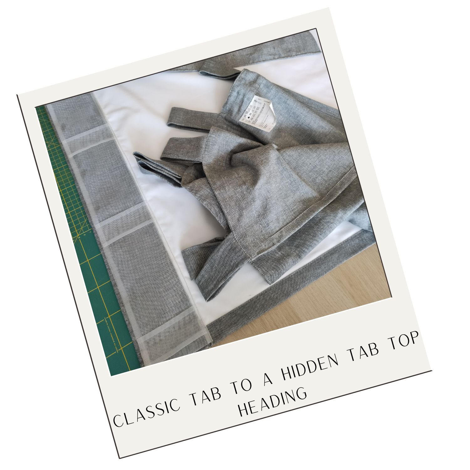 Tab Top Curtain Heading Replaced with Hidden Tabs – Design-JR Curtain heading change from classic tab top to modern hidden tab top – curtain alteration service