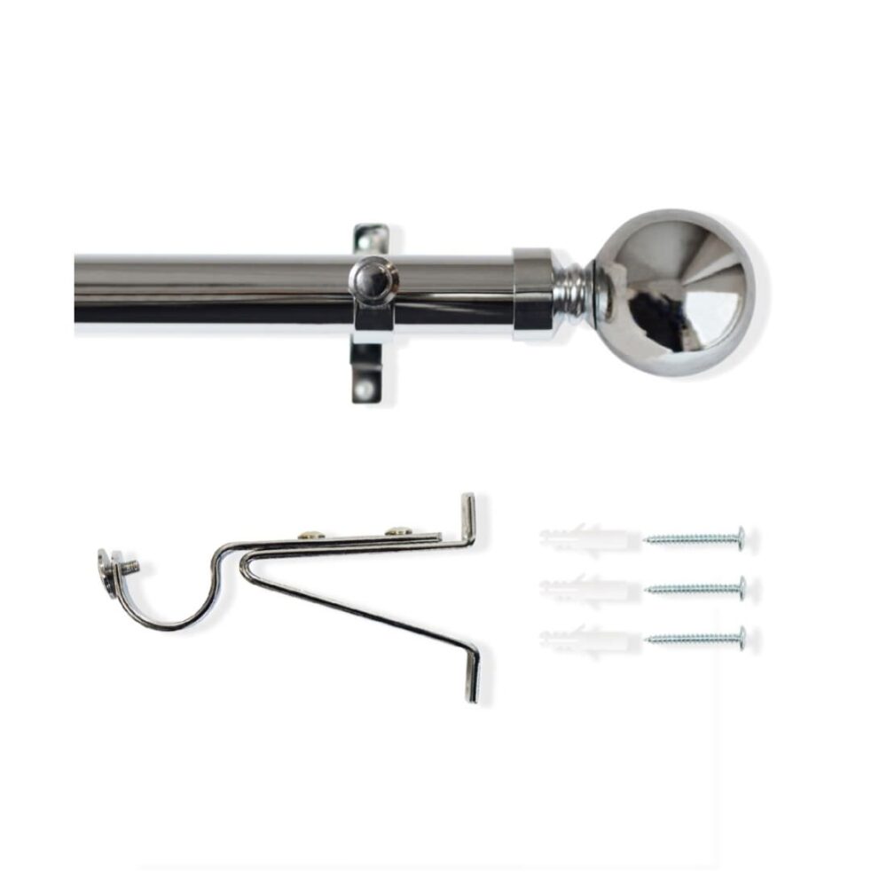 Laura Ashley 28mm Ball End Eyelet Pole chrome 1 1