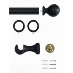 Laura Ashley 35mm Ribbed Ball Pole Black 1 1