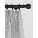 Laura Ashley 35mm Ribbed Ball Pole Black 2 1