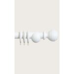 Laura Ashley 35mm Ribbed Ball Pole Cotton White 3