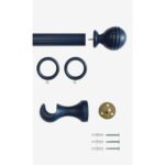 Laura Ashley 35mm Ribbed Ball Pole Midnight 1 1
