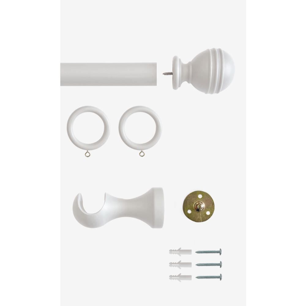 Laura Ashley 35mm Ribbed Ball Pole Pale Dove Grey 1 1