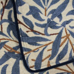 willow tapestry cobalt bed runner close up