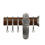 Renaissance Accents 35mm 50mm Dark Oak Lux Pole Titanium Fynn Endcap