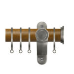 Renaissance Accents 35mm 50mm Mid Oak Lux Pole Titanium Fynn Endcap