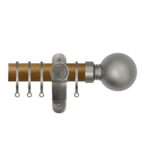 Renaissance Accents 35mm 50mm Mid Oak Luxury Pole Titanium Ball