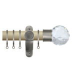 Renaissance Accents 35mm Cotton Cream Luxury Pole Clear Crystal Cut Diamond Finial