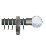 Renaissance Accents 35mm Slate Grey Luxury Pole Clear Crystal Cut Diamond Finial