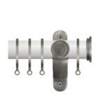 Renaissance Accents 50mm Chalk White Luxury Pole Titanium Fynn Endcap