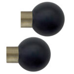 Strand 35mm Charcoal Painted Ball Finial Burnished Brass