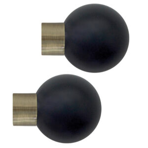 Strand 35mm Charcoal Painted Ball Finial Burnished Brass